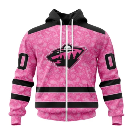 NHL Personalized Name And Number, Minnesota Wild Special Pink Fight Breast Cancer,QTNHL Personalized Name And Number,080524B1641