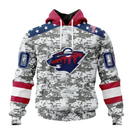 NHL Minnesota Wild Special Camo Design For Veterans Day,QTNHL080524A1804