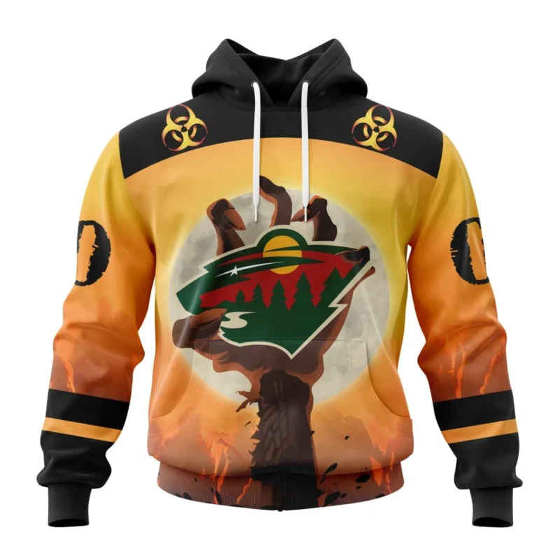 NHL Minnesota Wild Special Zombie Design For Halloween,QTNHL080524A1938