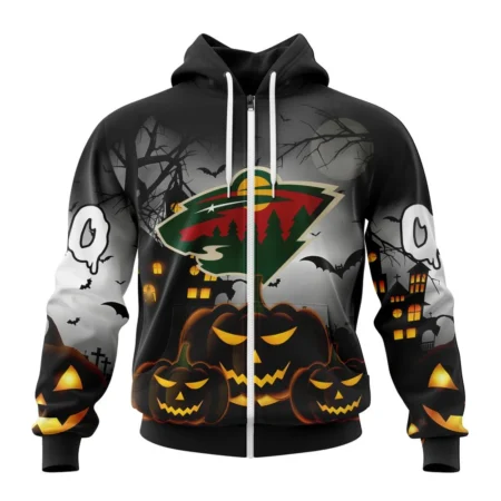 NHL Personalized Name And Number, Minnesota Wild Special Design For Halloween,QTNHL Personalized Name And Number,080524B1997