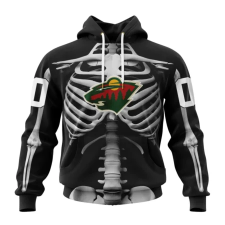 NHL Minnesota Wild Special Skeleton Costume For Halloween,QTNHL080524A2028