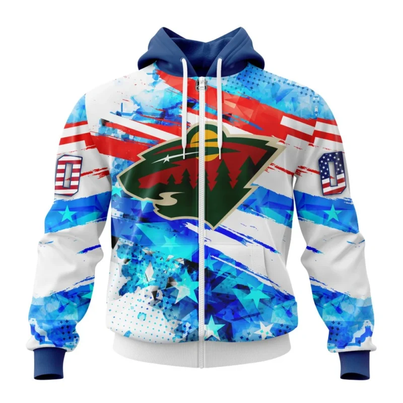 Minnesota Wild, Special Concept For Independence Day,QTNHL Personalized Name And Number,080524B2130