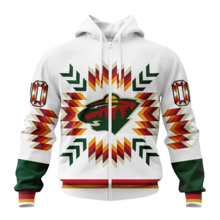 NHL Personalized Name And Number, Minnesota Wild Special Design With Native Pattern,QTNHL Personalized Name And Number,080524B215