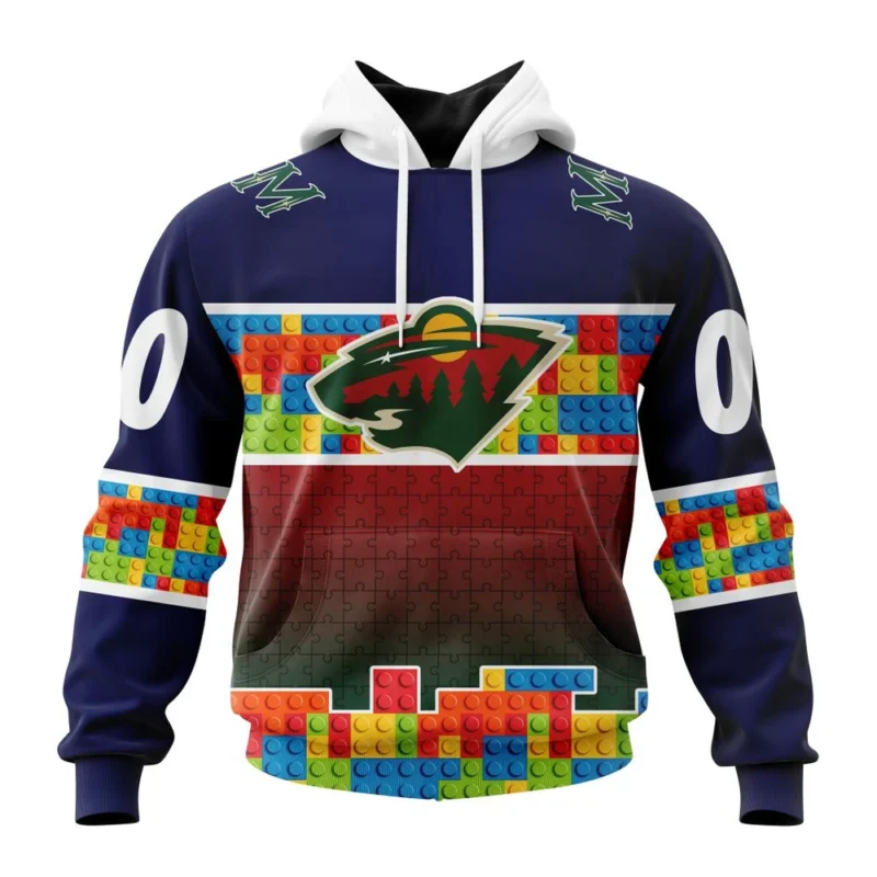 NHL Minnesota Wild Special Autism Awareness Design ,QTNHL080524A2238