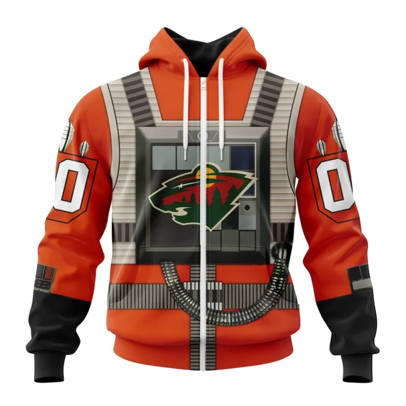 NHL Personalized Name And Number, Minnesota Wild Star Wars Rebel Pilot Design,QTNHL Personalized Name And Number,080524B2327