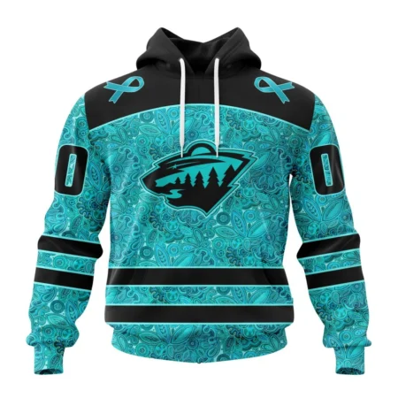 NHL Minnesota Wild Special Design Fight Ovarian Cancer,QTNHL080524A2419