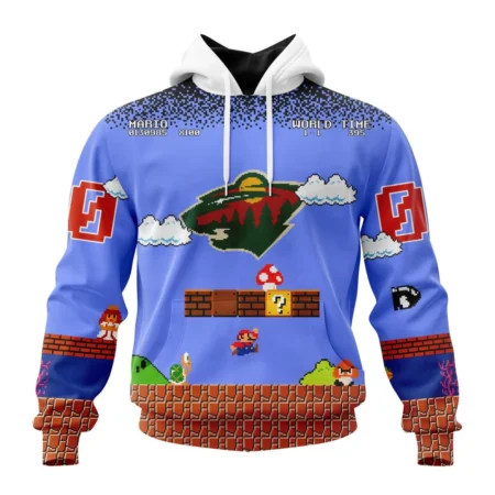 NHL Minnesota Wild Special Kits With Super Mario Game Design,QTNHL080524A2448