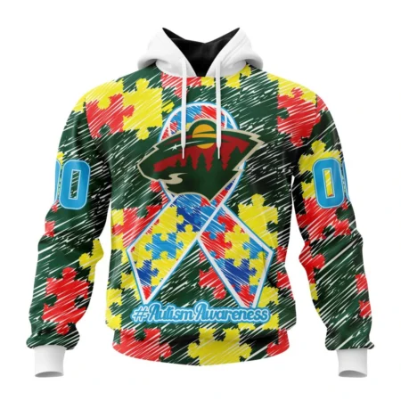 NHL Minnesota Wild Special Autism Awareness Design,QTNHL080524A2475