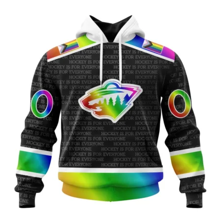 NHL Minnesota Wild Special Pride Design Hockey Is For Everyone,QTNHL080524A2711