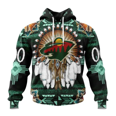 NHL Minnesota Wild Special Native Costume Design,QTNHL080524A298