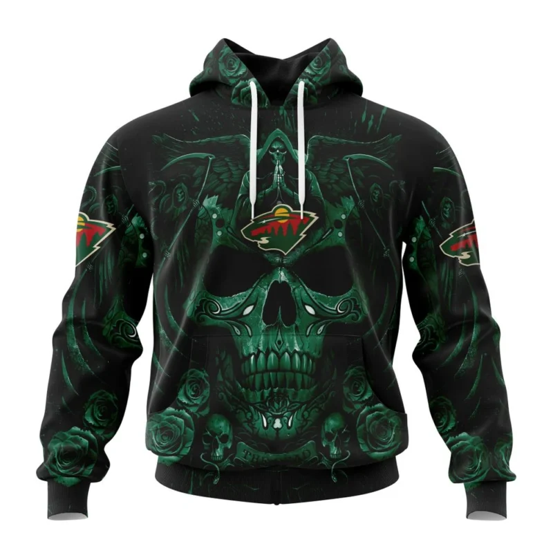 NHL Minnesota Wild Special Design With Skull Art,QTNHL080524A3126