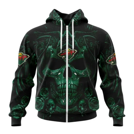 NHL Minnesota Wild Special Design With Skull Art,QTNHL 080524B3126