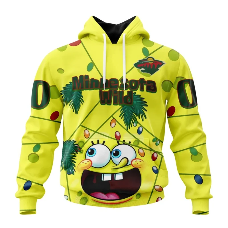 Minnesota Wild, Specialized Jersey With Spongebob ,QTNHL080524A3263