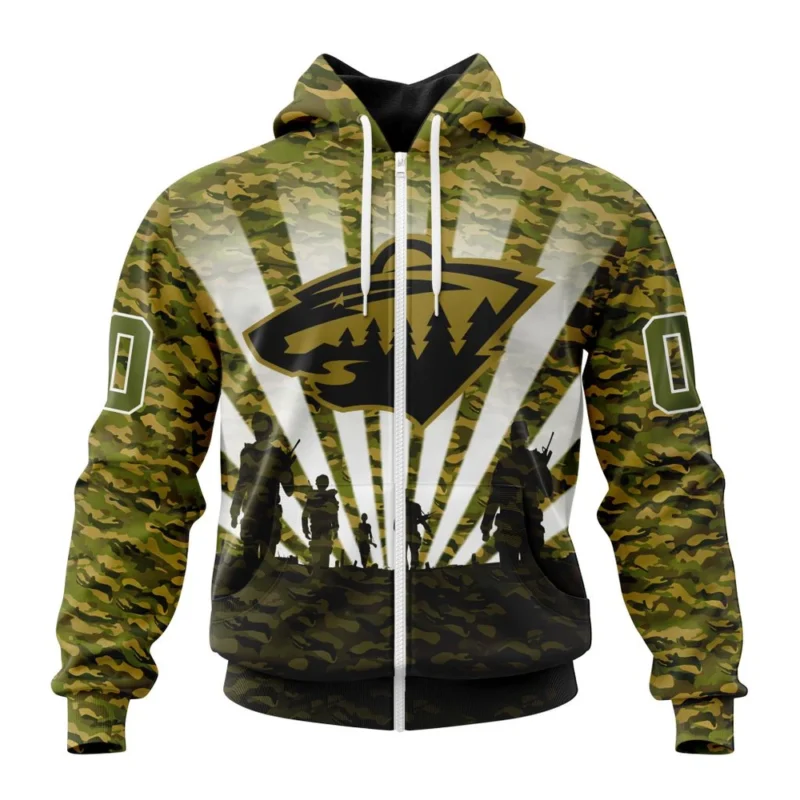 NHL Minnesota Wild Special Military Camo Kits For Veterans Day And Rememberance Day,QTNHL 080524B3465