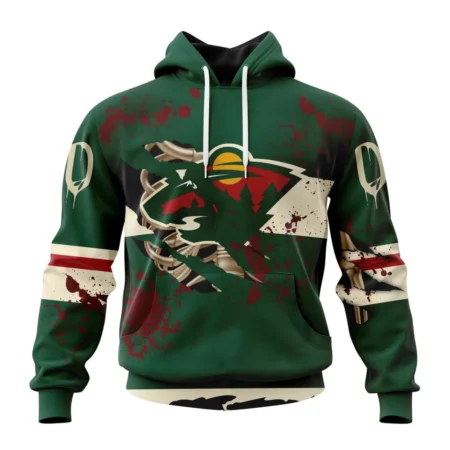 NHL Minnesota Wild, Specialized Design Jersey With Your Ribs For Halloween,QTNHL080524A3506