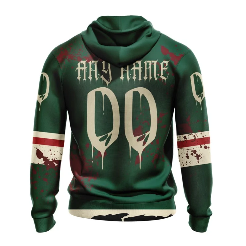 NHL Minnesota Wild, Specialized Design Jersey With Your Ribs For Halloween,QTNHL080524A3506