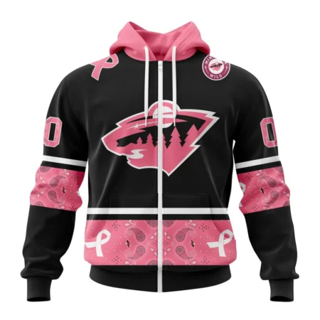 NHL Minnesota Wild, Specialized Design In Classic Style With Paisley, In October We Wear Pink Breast Cancer,QTNHL 080524B3592