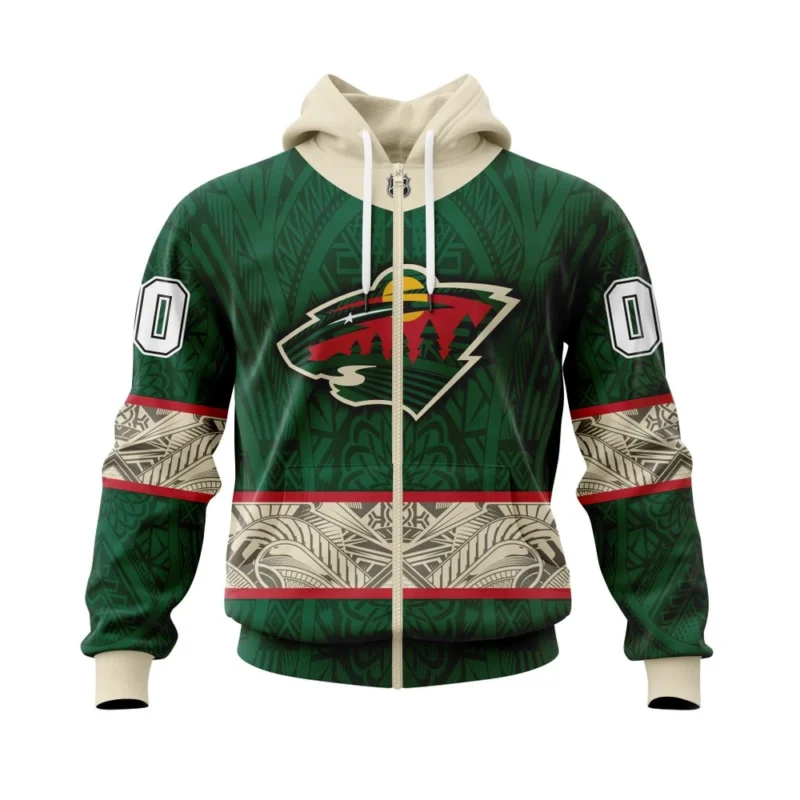 Minnesota Wild, Specialized Native With Samoa Culture ,QTNHL 080524B3937