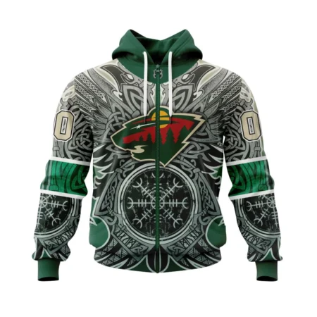 Minnesota Wild , Specialized Norse Viking Symbols,QTNHL Personalized Name And Number,080524B417