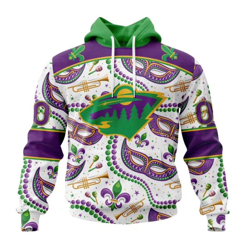 NHL Minnesota Wild Special Mardi Gras Design,QTNHL080524A739