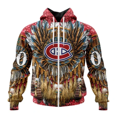 NHL Personalized Name And Number, Montreal Canadiens Special Native Costume Design,QTNHL Personalized Name And Number,080524B130