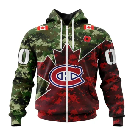 NHL Personalized Name And Number, Montreal Canadiens Special Design For Remembrance Day,QTNHL Personalized Name And Number,080524B131