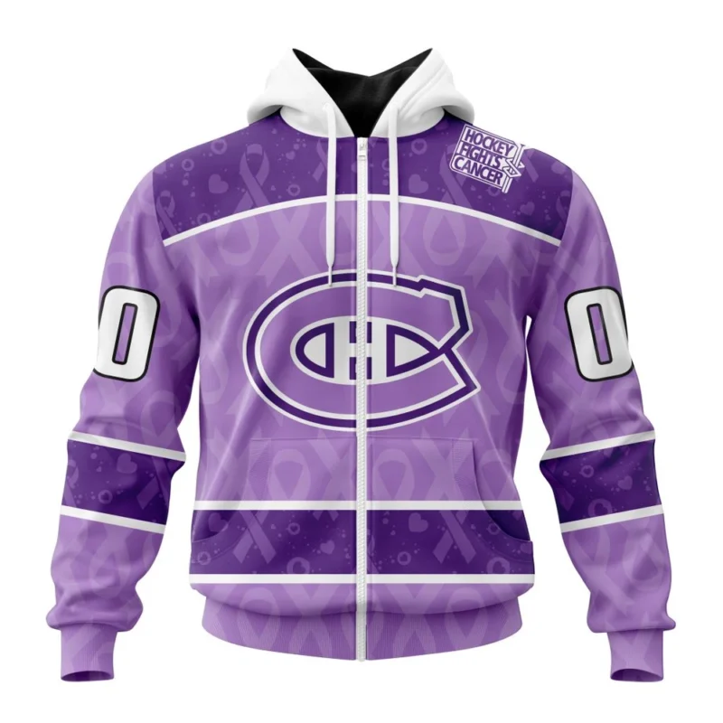 NHL Personalized Name And Number, Montreal Canadiens New Lavender Hockey Fight Cancer,QTNHL Personalized Name And Number,080524B1486