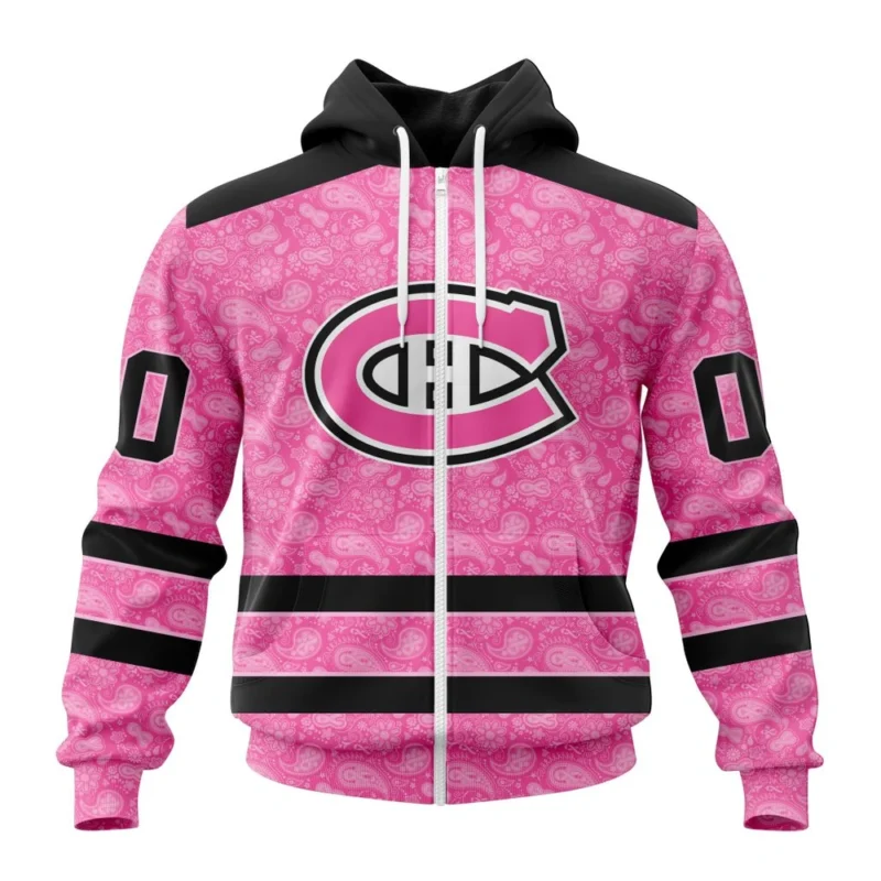 NHL Personalized Name And Number, Montreal Canadiens Special Pink Fight Breast Cancer,QTNHL Personalized Name And Number,080524B1642