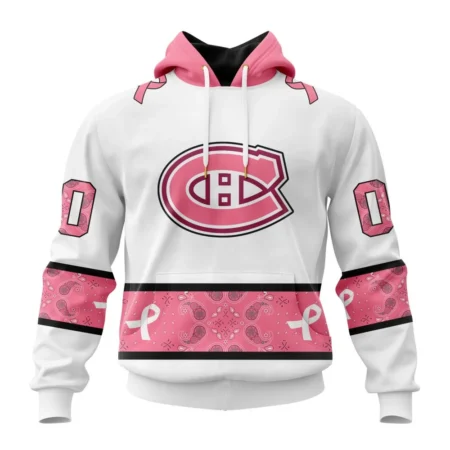 NHL Montreal Canadiens In Classic Style With Paisley, In October We Wear Pink Breast Cancer,QTNHL080524A1672