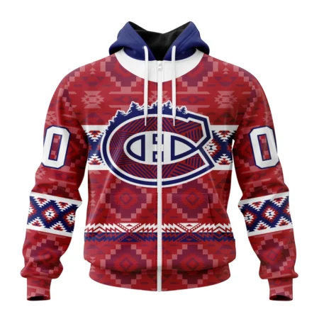 NHL Personalized Name And Number, Montreal Canadiens Special Design With Native Pattern,QTNHL Personalized Name And Number,080524B182