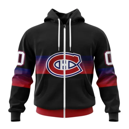 NHL Personalized Name And Number, Montreal Canadiens Special Black And Gradient Design,QTNHL Personalized Name And Number,080524B195