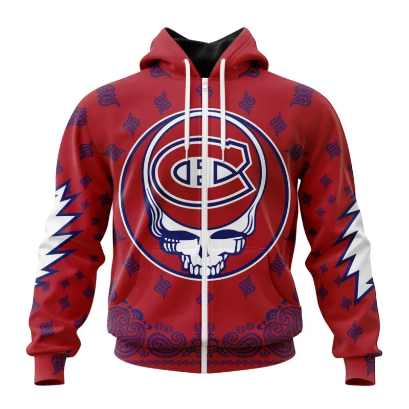 NHL Personalized Name And Number, Montreal Canadiens Special Grateful Dead Design,QTNHL Personalized Name And Number,080524B237