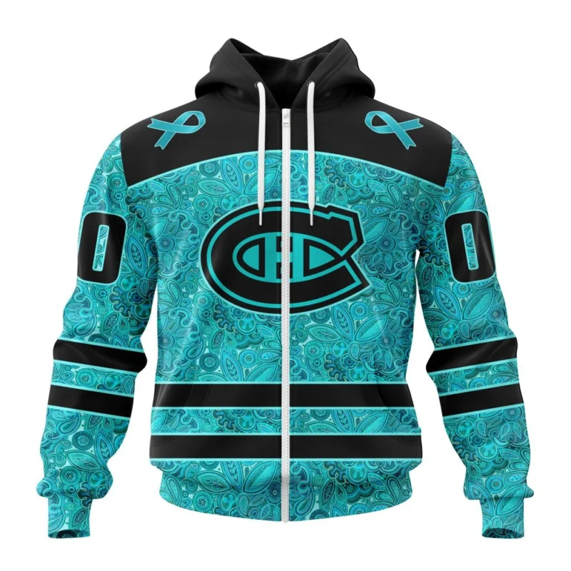 NHL Personalized Name And Number, Montreal Canadiens Special Design Fight Ovarian Cancer,QTNHL Personalized Name And Number,080524B2420