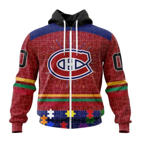 NHL Personalized Name And Number, Montreal Canadiens, Specialized Fearless Aganst Autism ,QTNHL Personalized Name And Number,080524B2523