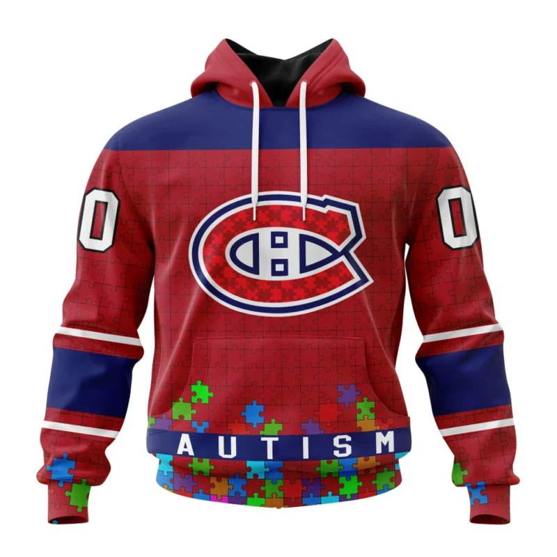 NHL Montreal Canadiens, Specialized Unisex Kits Hockey Fights Against Autism,QTNHL080524A2660