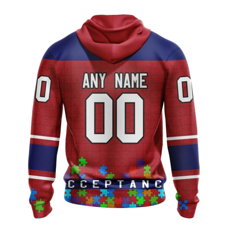 NHL Personalized Name And Number, Montreal Canadiens, Specialized Unisex Kits Hockey Fights Against Autism,QTNHL Personalized Name And Number,080524B2660