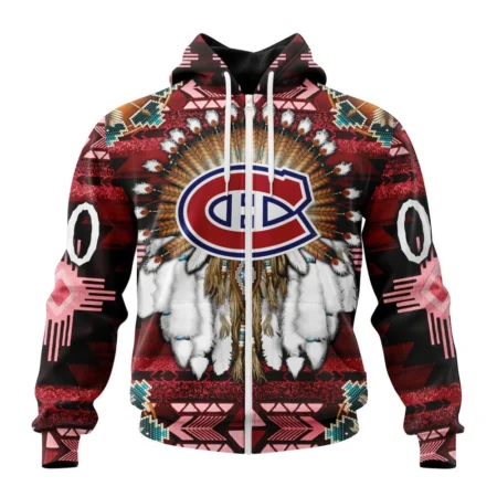 NHL Personalized Name And Number, Montreal Canadiens Special Native Costume Design,QTNHL Personalized Name And Number,080524B299