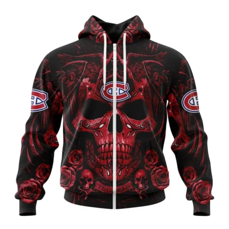 NHL Personalized Name And Number, Montreal Canadiens Special Design With Skull Art,QTNHL Personalized Name And Number,080524B348