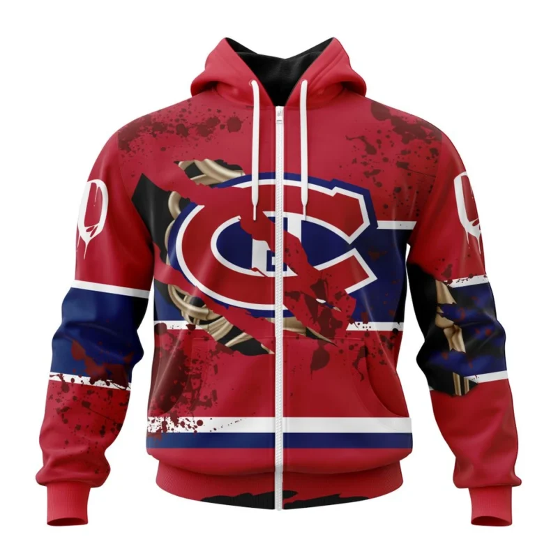 NHL Montreal Canadiens, Specialized Design Jersey With Your Ribs For Halloween,QTNHL 080524B3507