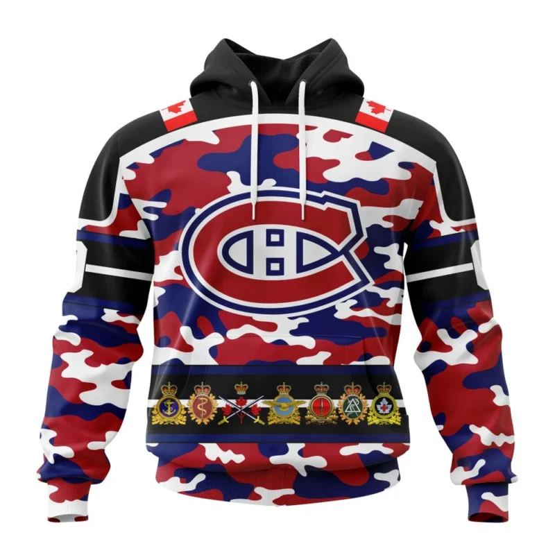 NHL Montreal Canadiens, Specialized Design Wih Camo Team Color And Military Force Logo,QTNHL080524A3536