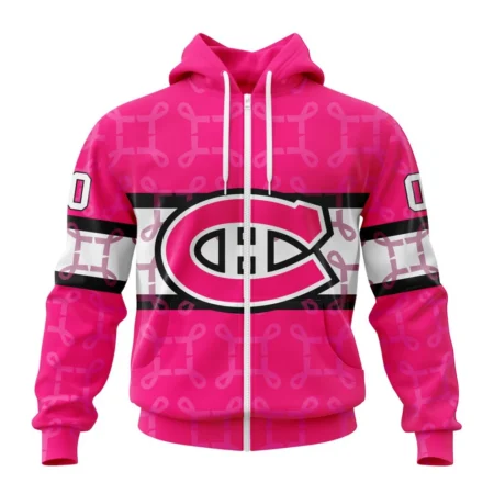 NHL Personalized Name And Number, Montreal Canadiens, Specialized Design I Pink I Can, In October We Wear Pink Breast Cancer,QTNHL Personalized Name And Number,080524B394