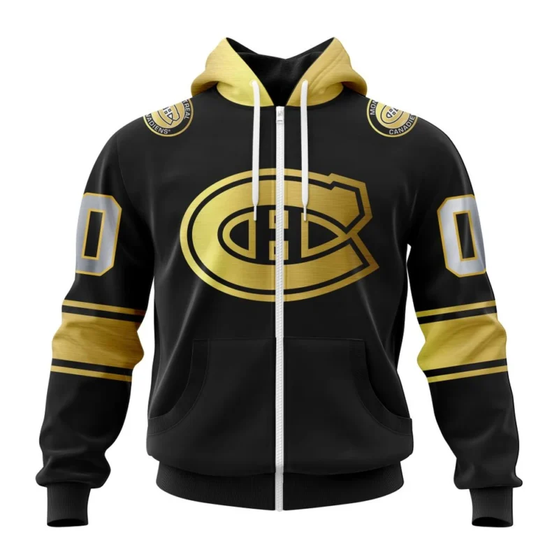 NHL Personalized Name And Number, Montreal Canadiens Special Black And Gold Design,QTNHL Personalized Name And Number,080524B772