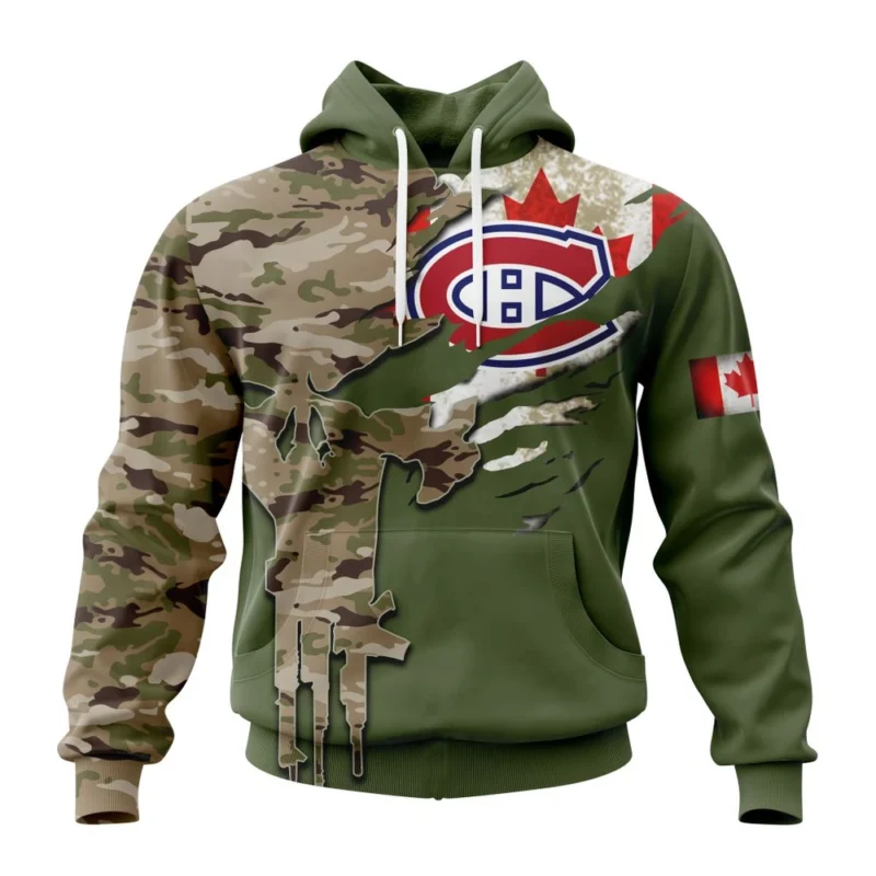 NHL Montreal Canadiens Special Camo Skull Design,QTNHL080524A97