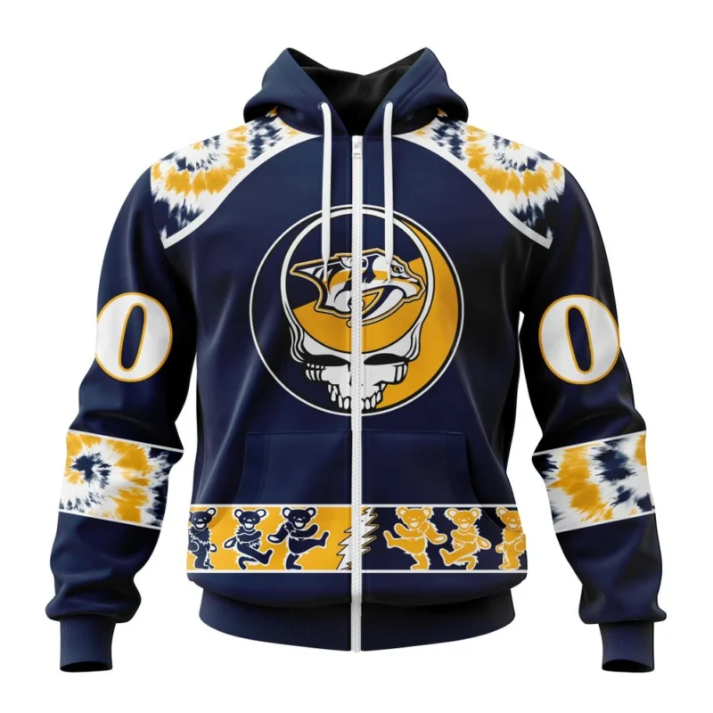 NHL Personalized Name And Number, Nashville Predators Special Grateful Dead Design,QTNHL Personalized Name And Number,080524B115