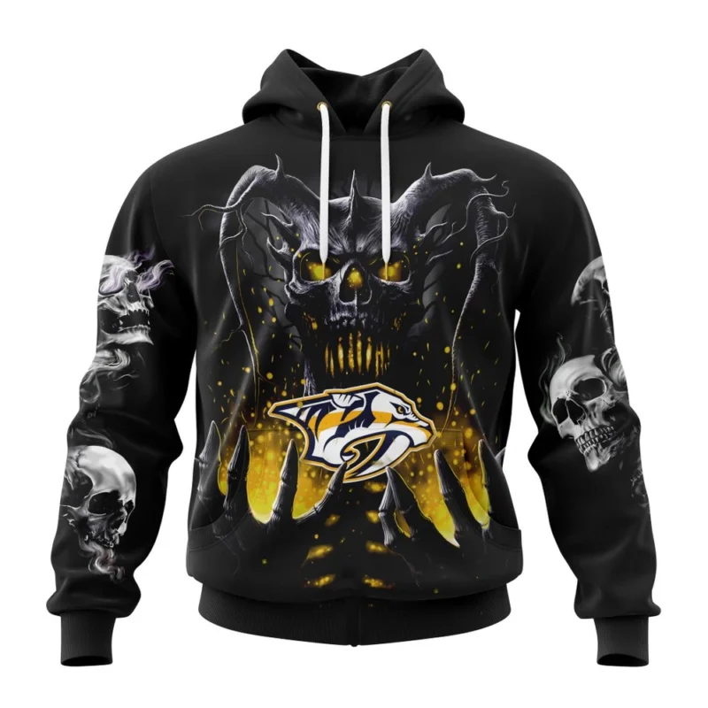 NHL Nashville Predators Special Skull Art Design,QTNHL080524A1213