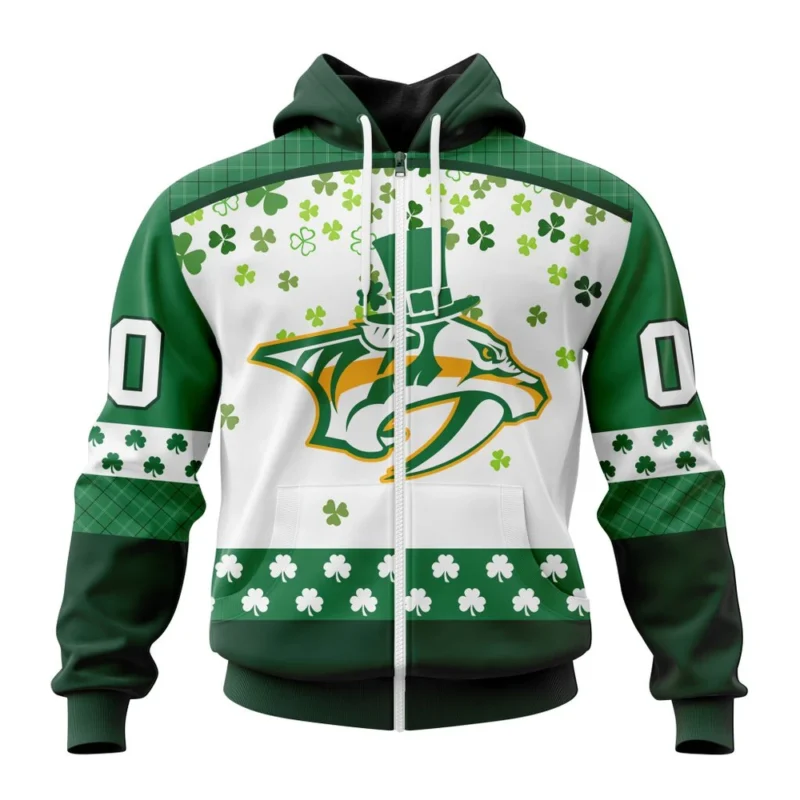 NHL Personalized Name And Number, Nashville Predators Special Design For St. Patrick Day,QTNHL Personalized Name And Number,080524B1244