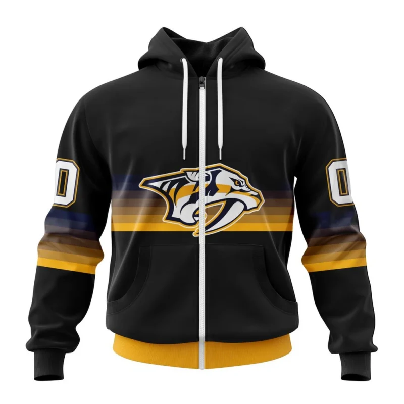 NHL Personalized Name And Number, Nashville Predators Special Black And Gradient Design,QTNHL Personalized Name And Number,080524B1407