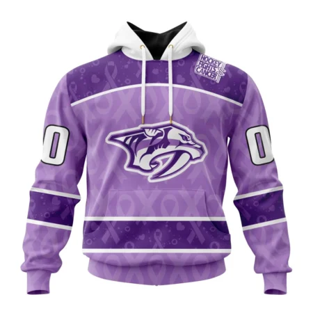 NHL Nashville Predators New Lavender Hockey Fight Cancer,QTNHL080524A1483