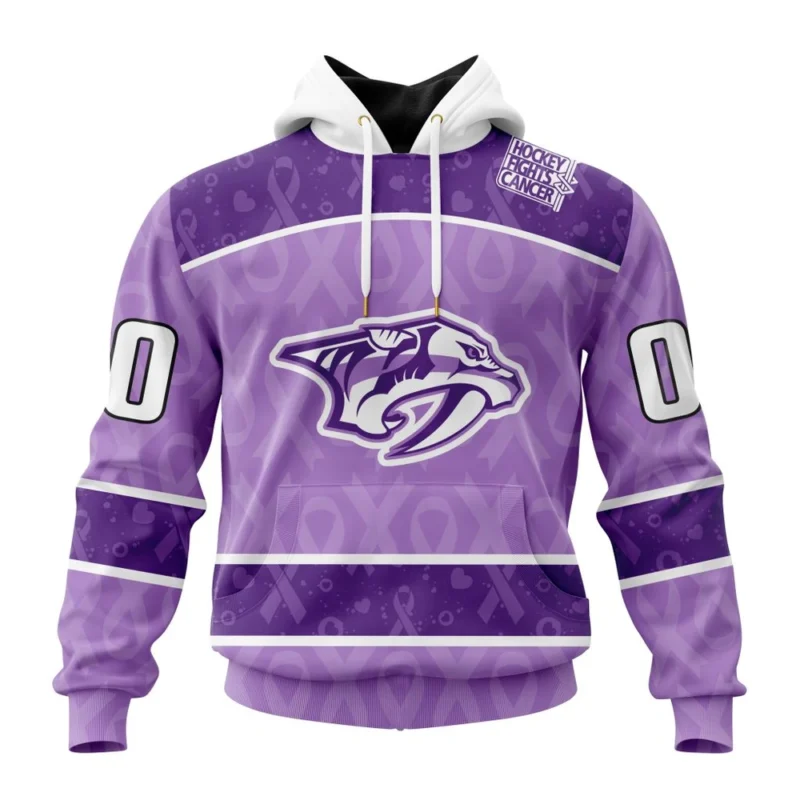 NHL Nashville Predators New Lavender Hockey Fight Cancer,QTNHL080524A1483