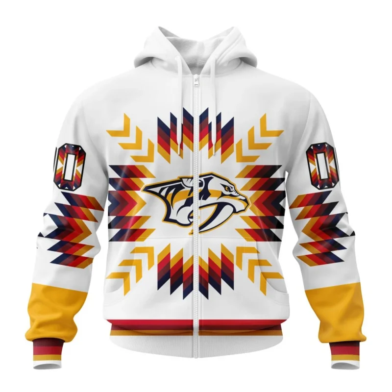 NHL Personalized Name And Number, Nashville Predators Special Design With Native Pattern,QTNHL Personalized Name And Number,080524B1579